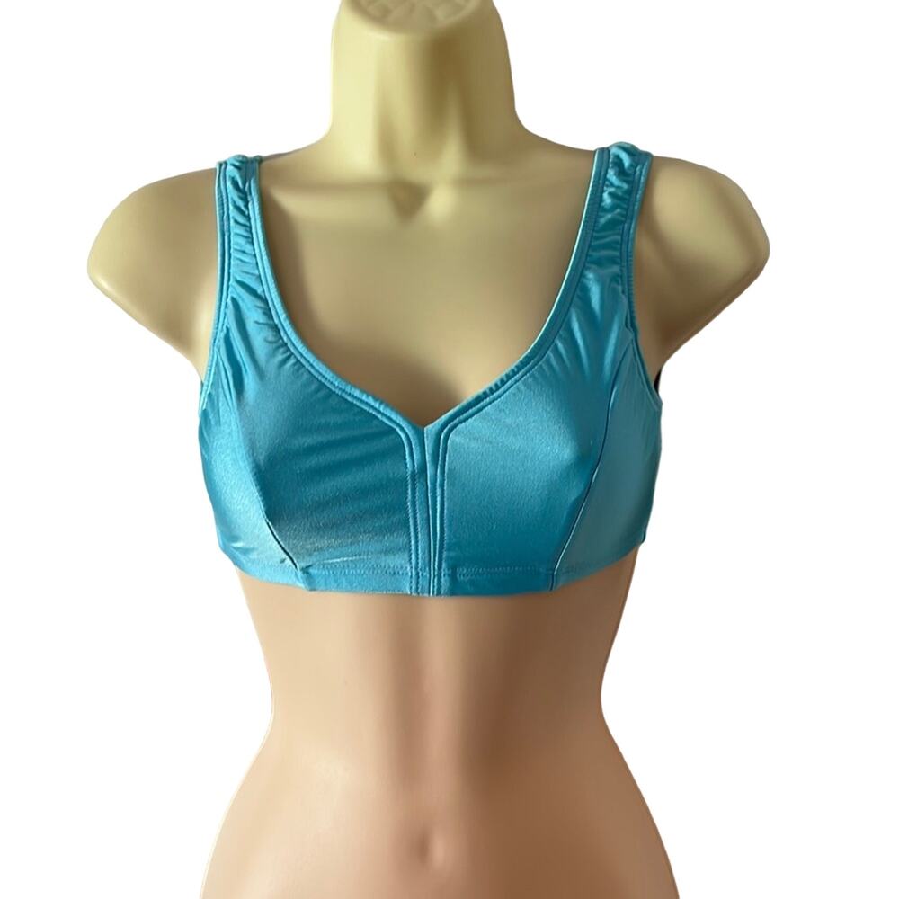 Baltogs Blue Nylon Spandex Cropped Dance Bra Top Adult Size Small